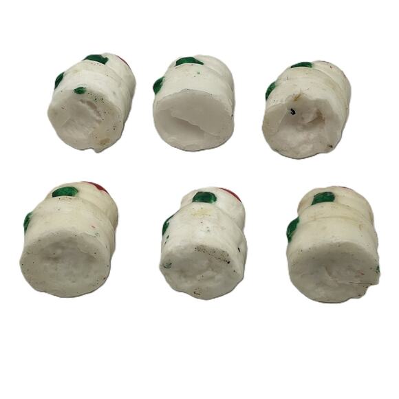 Lot of 6 VTG Christmas Tealight Candle Snowman Shape Red Hat Collectible Candles - Picture 5 of 7